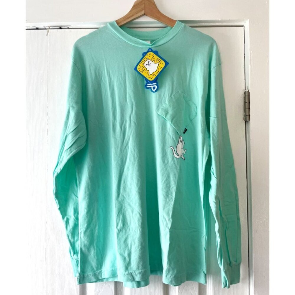 Rip and‎ Dip NWT Long Sleeve Size Large Cat Hanging Off Pocket